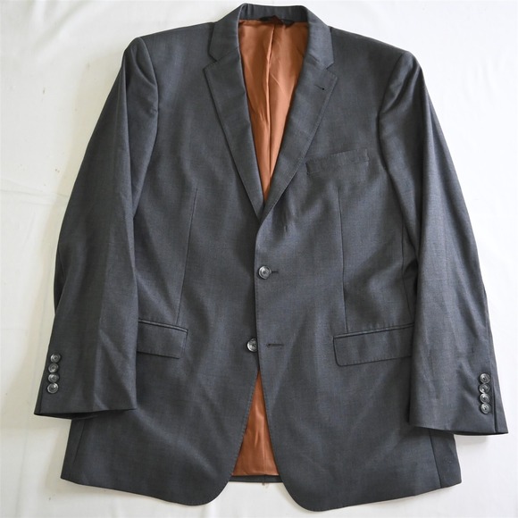 Jos A Bank 43L 44L Gray 100% Wool Joseph Mens Blazer Suit Jacket Sport Coat